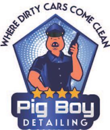 WHERE DIRTY CARDS COME CLEAN PIG BOY DETAILING logo