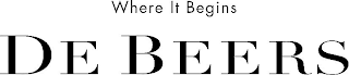 WHERE IT BEGINS DE BEERS logo