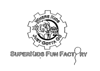 WHERE KIDS JUST GOTTA GO SUPERKIDS FUN FACTORY logo