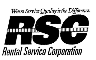 WHERE SERVICE QUALITY IS THE DIFFERENCE. RSC RENTAL SERVICE CORPORATION logo