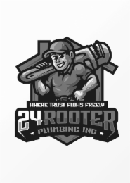 WHERE TRUST FLOWS FREELY 24 ROOTER PLUMBING INC. logo