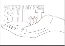 WHERE'S MY FREE SHIRT logo