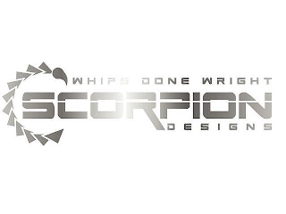 WHIPS DONE WRIGHT SCORPION DESIGNS logo