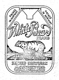 WHITE BEAR BRAND SMOKED NORWEGIAN SARDINES PACKED IN NORWAY logo