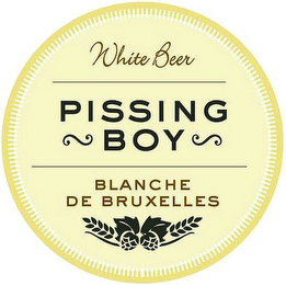 WHITE BEER PISSING BOY BLANCHE DE BRUXELLES logo