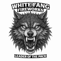 WHITE FANG FIREWORKS LEADER OF THE PACK logo