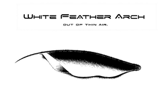 WHITE FEATHER ARCH OUT OF THIN AIR. logo