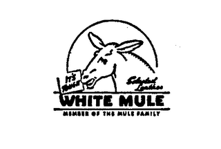 WHITE MULE MEMBER OF THE MULE FAMILY IT'S TOUGH SELECTED LEATHER logo