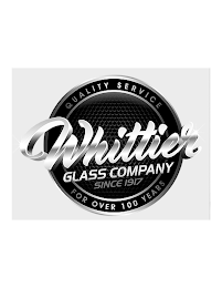 WHITTIER GLASS COMPANY SINCE 1917 QUALITY SERVICE FOR OVER 100 YEARS logo