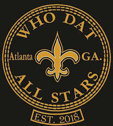 WHO DAT ALL STARS ATLANTA, GA logo