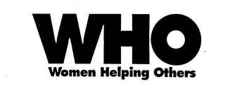 WHO WOMEN HELPING OTHERS logo