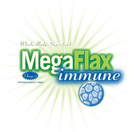 WHOLE-BODY SUPERFOOD MEGAFLAX IMMUNE OMEGA 3 PHYTONUTRIENTS · FIBER logo