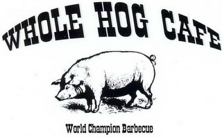 WHOLE HOG CAFE WORLD CHAMPION BARBECUE logo