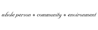 WHOLE PERSON COMMUNITY ENVIRONMENT logo