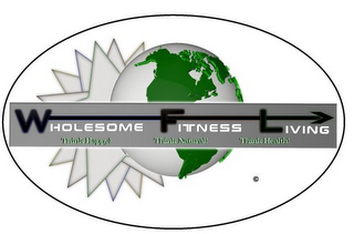 WHOLESOMEFITNESSLIVING THINK HAPPY! THINK NATURAL! THINK HEALTH! logo
