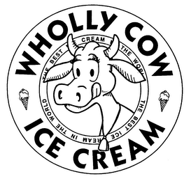 WHOLLY COW ICE CREAM THE BEST ICE CREAM IN THE WORLD logo