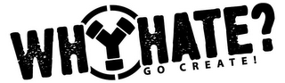 WHY HATE? GO CREATE! logo