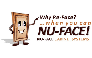 WHY RE-FACE? ... WHEN YOU CAN NU-FACE! NU-FACE CABINET SYSTEMS logo
