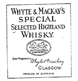 WHYTE & MACKAY'S SPECIAL SELECTED HIGHLAND WHISKY GLASGLOW PRODUCE OF SCOTLAND SOLE PROPRIETORS WHYTE AND MACKAY logo