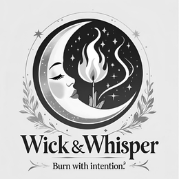WICK & WHISPER BURN WITH INTENTION. logo
