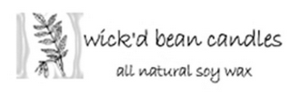 WICK'D BEAN CANDLES ALL NATURAL SOY WAX logo