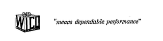 WICO "MEANS DEPENDABLE PERFORMANCE" logo