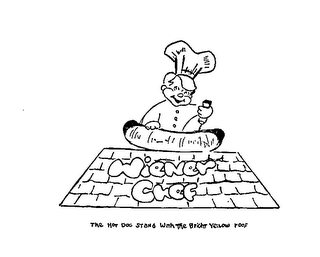 WIENER CHEF THE HOT DOG STAND WITH THE BRIGHT YELLOW ROOT logo