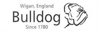WIGAN, ENGLAND BULLDOG SINCE 1780 logo
