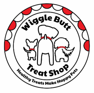 WIGGLE BUTT TREAT SHOP HEALTHY TREATS MAKE HAPPY PETS logo