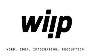 WIIP WORD. IDEA. IMAGINATION. PRODUCTION. logo