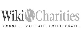 WIKICHARITIES CONNECT. VALIDATE. COLLABORATE. logo