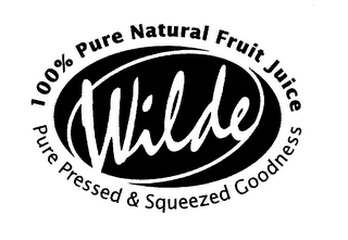 WILDE 100% PURE NATURAL FRUIT JUICE PURE PRESSED & SQUEEZED GOODNESS logo