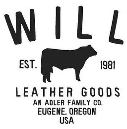 WILL LEATHER GOODS AN ADLER FAMILY CO. EUGENE, OREGON USA EST. 1981 logo