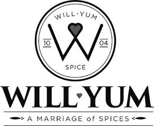 WILL YUM SPICE, 10 04 A MARRIAGE OF SPICE logo