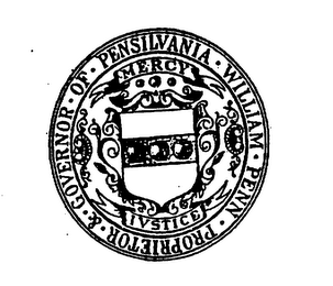 WILLIAM PENN PROPRIETOR MERCY & GOVERNOR OF PENSILVANIA logo