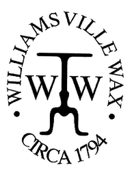 WILLIAMSVILLE WAX CIRCA 1794 W W logo
