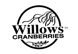 WILLOWS CRANBERRIES logo