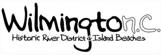 WILMINGTON.C. HISTORIC RIVER DISTRICT ISLAND BEACHES logo