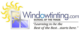 WINDOWTINTING.COM SCHOOL OF THE TRADE "LEARNING TO BE THE BEST OF THE BEST...STARTS HERE." logo