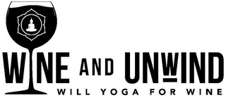 WINE AND UNWIND WILL YOGA FOR WINE logo