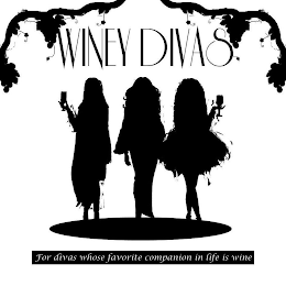 WINEY DIVAS FOR DIVAS WHOSE FAVORITE COMPANION IN LIFE IS WINE logo