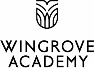 WINGROVE ACADEMY & DEVICE (VERTICAL) (IN B&W) logo