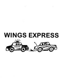 WINGS EXPRESS POLICE AND HOT WINGS logo