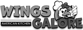 WINGS GALORE AMERICAN KITCHEN logo