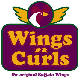 WINGS N CURLS THE ORIGINAL BUFFALO WINGS logo