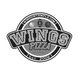 WINGS PIZZA N THINGS WINGSINTEMPLE.COM EST. 2006 logo