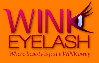 WINK EYELASH WHERE BEAUTY IS JUST A WINK AWAY logo