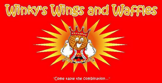 WINKY'S WINGS AND WAFFLES "COME TASTE THE COMBINATION..." logo