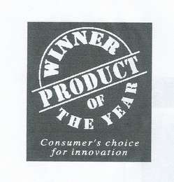 WINNER PRODUCT OF THE YEAR CONSUMER'S CHOICE FOR INNOVATION logo