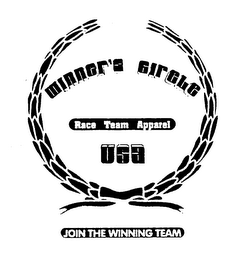 WINNER'S CIRCLE RACE TEAM APPAREL USA JOIN THE WINNING TEAM logo